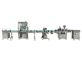双头香菇酱灌装贴标机生产线